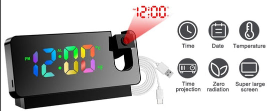 Reloj alarma 180° Rotation LED