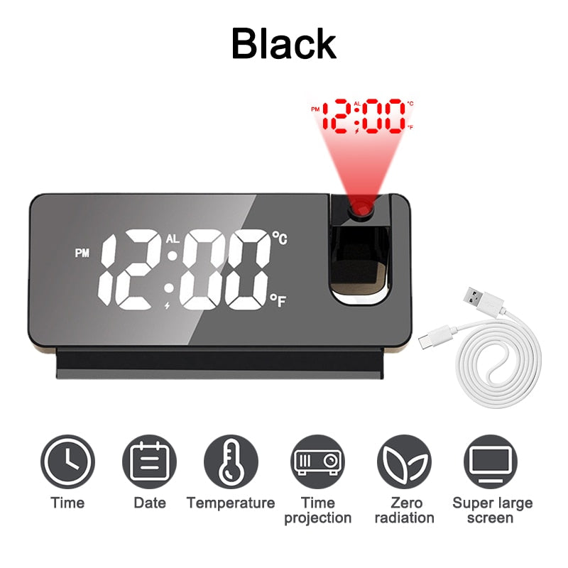 Reloj alarma 180° Rotation LED